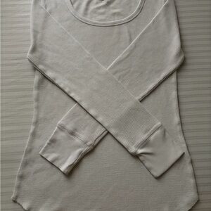 Cream Long Sleeve Thermal Top